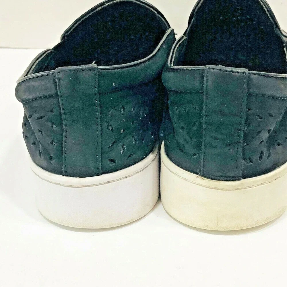 Vionic Womens Shoes Kani Slip On Black Perforate Suede Sneaker Walking Casual 10
